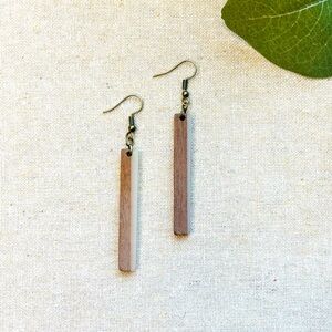Elegant Wooden Dangle Earrings